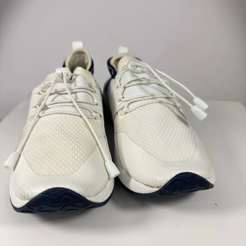 Tommy Hilfiger TWROOTS Sneakers Womens 8.5 White Navy Blue Bungee Logo Strap